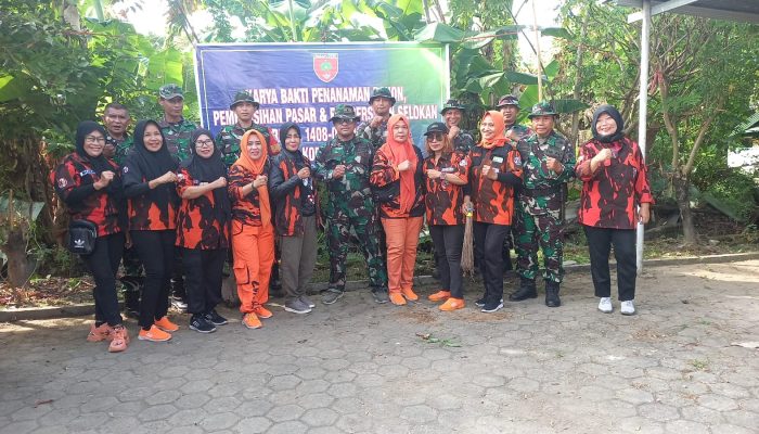 Ciptakan Ruang Hidup Sehat, Koramil 1408-08/Makassar Gelar Karya Bhakti Penanaman Pohon