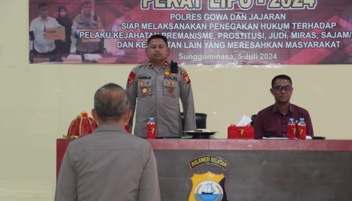 Polres Gowa Gelar Latihan Pra Operasi Pekat Lipu 2024