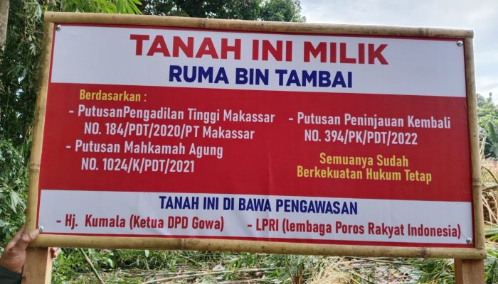 Lancarnya Proses Eksekusi Lahan di Dusun Kalumpang, Takalar Galesong Utara