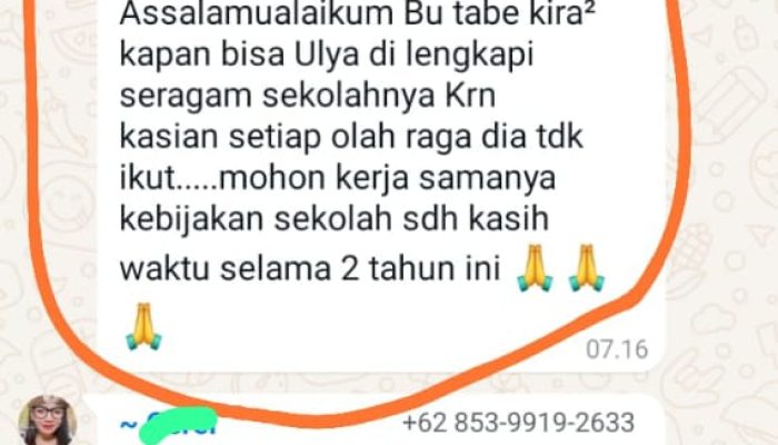 Gara-gara Tak Mampu Beli Baju Olahraga, Orang Tua Siswa SD Inpres Layang 3 Ditagih di Grup WA