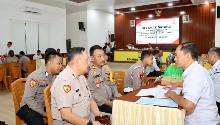 Polres Takalar Terima Kunjungan Tim Audit Kinerja Itwasda Polda Sulsel Tahap II Aspek Pelaksanaan dan Pengendalian T.A. 2024