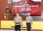 Kapolres Takalar Pimpin Upacara Penerimaan Siswa Latja Diktukba Polri Gelombang ke II Tahun 2024