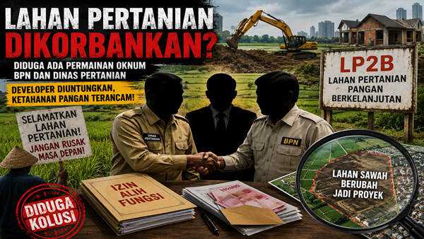 BPN dan Dinas Pertanian Diduga Tutup Mata, Lahan Produktif Terus Beralih Fungsi