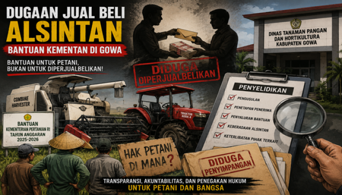 Dugaan Jual Beli Alsintan Bantuan Kementan di Gowa Disorot, Aparat Didesak Bertindak