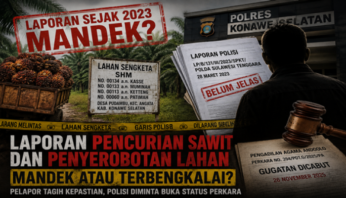 Kasus Dugaan Pencurian Sawit dan Penyerobotan Lahan di Konsel Disorot, Apa Kabar Penyidik?