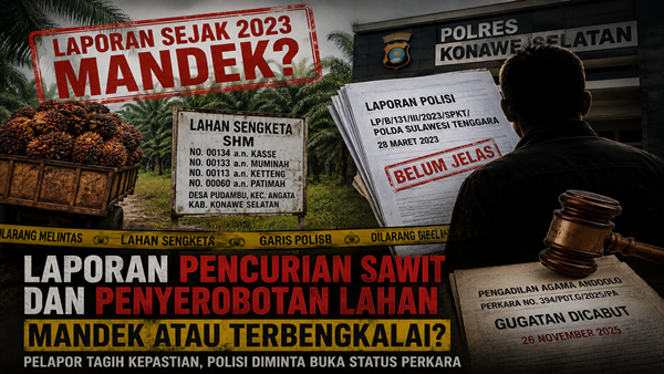 Kasus Dugaan Pencurian Sawit dan Penyerobotan Lahan di Konsel Disorot, Apa Kabar Penyidik?